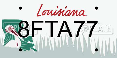 8FTA77 Louisiana License Plate