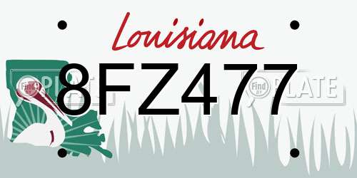 8FZ477 Louisiana License Plate