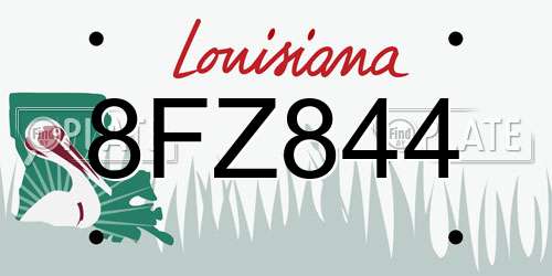 8FZ844 Louisiana License Plate