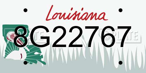 8G22767 Louisiana License Plate