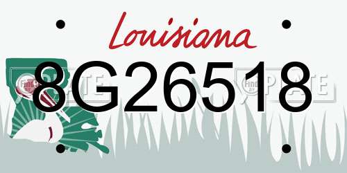 8G26518 Louisiana License Plate