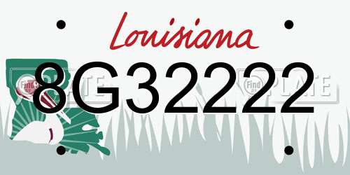 8G32222 Louisiana License Plate