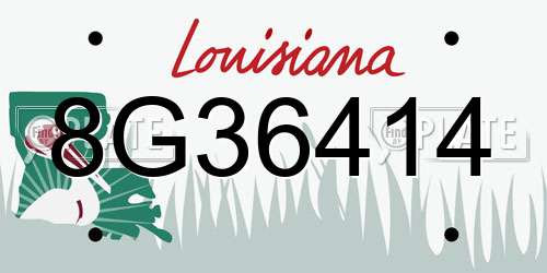8G36414 Louisiana License Plate