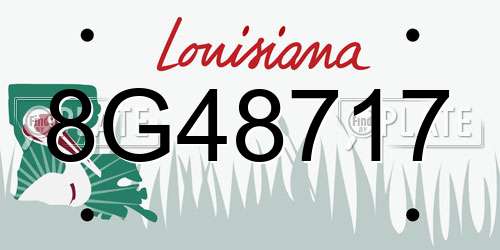 8G48717 Louisiana License Plate