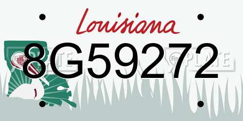 8G59272 Louisiana License Plate