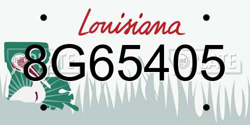 8G65405 Louisiana License Plate