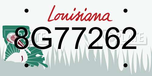 8G77262 Louisiana License Plate