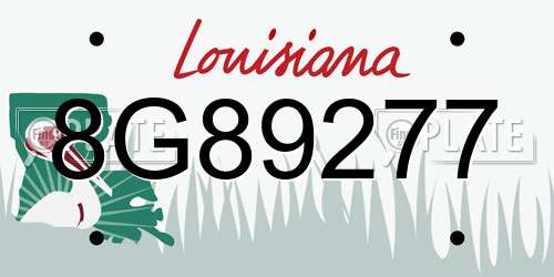 8G89277 Louisiana License Plate