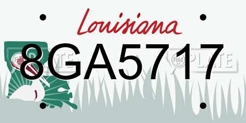 8GA5717 Louisiana License Plate