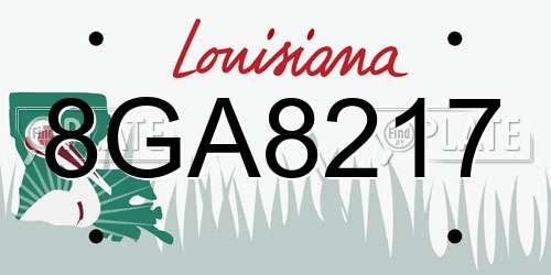 8GA8217 Louisiana License Plate