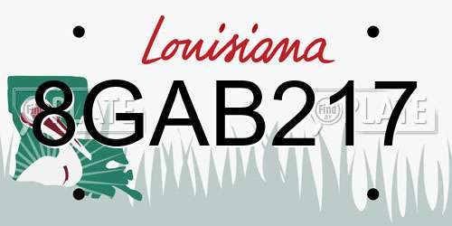 8GAB217 Louisiana License Plate