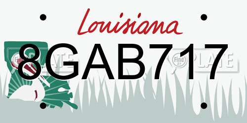8GAB717 Louisiana License Plate
