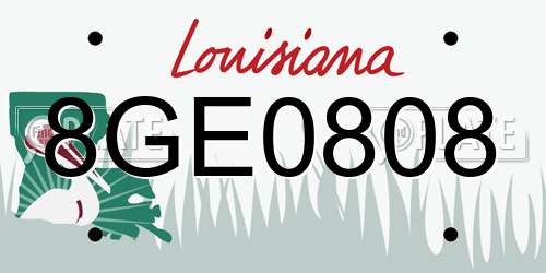 8GE0808 Louisiana License Plate
