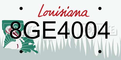 8GE4004 Louisiana License Plate