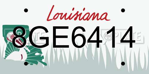 8GE6414 Louisiana License Plate