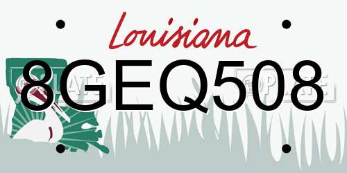 8GEQ508 Louisiana License Plate