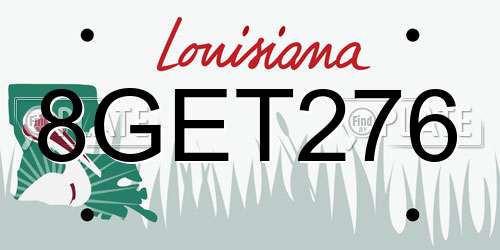 8GET276 Louisiana License Plate