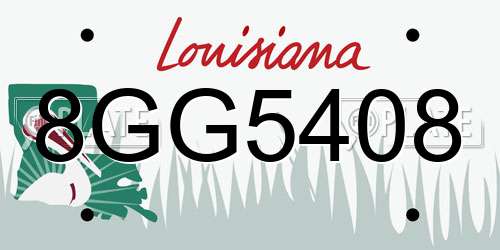8GG5408 Louisiana License Plate