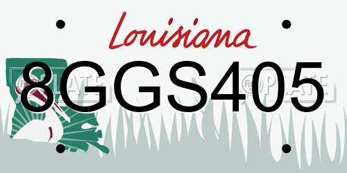8GGS405 Louisiana License Plate