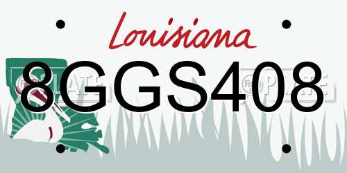 8GGS408 Louisiana License Plate