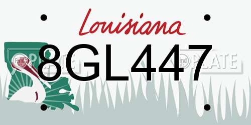 8GL447 Louisiana License Plate