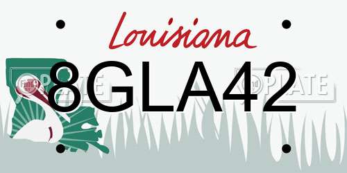 8GLA42 Louisiana License Plate