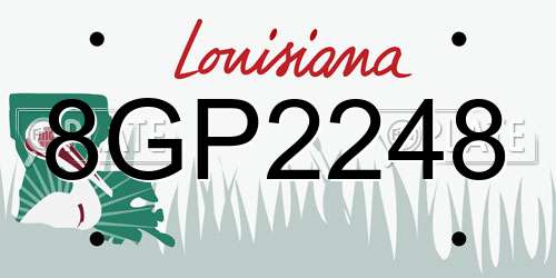 8GP2248 Louisiana License Plate