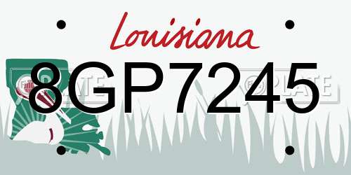 8GP7245 Louisiana License Plate