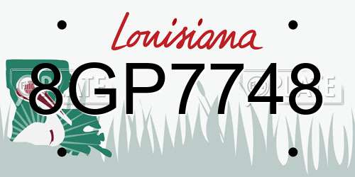8GP7748 Louisiana License Plate