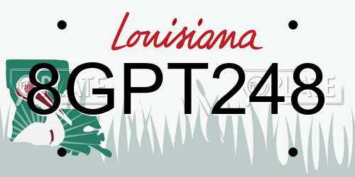 8GPT248 Louisiana License Plate