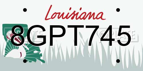 8GPT745 Louisiana License Plate
