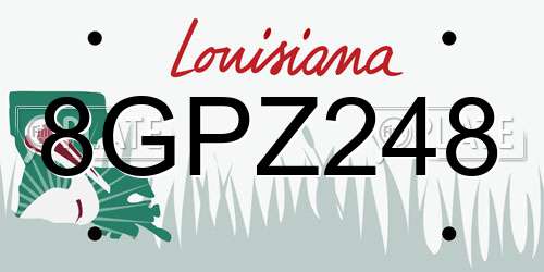 8GPZ248 Louisiana License Plate
