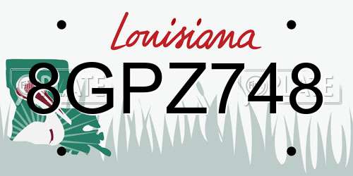 8GPZ748 Louisiana License Plate