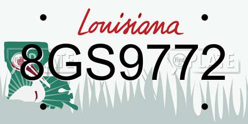 8GS9772 Louisiana License Plate