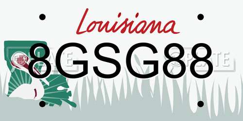 8GSG88 Louisiana License Plate