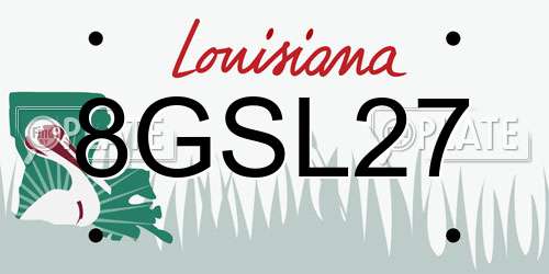 8GSL27 Louisiana License Plate