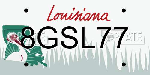 8GSL77 Louisiana License Plate