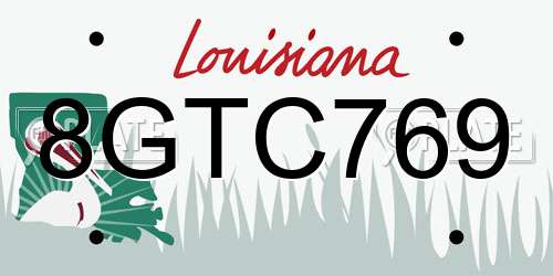 8GTC769 Louisiana License Plate