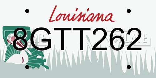 8GTT262 Louisiana License Plate