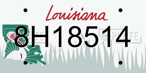 8H18514 Louisiana License Plate