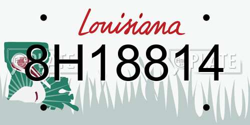 8H18814 Louisiana License Plate