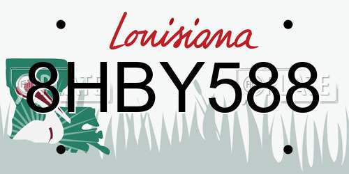 8HBY588 Louisiana License Plate