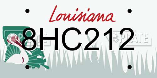 8HC212 Louisiana License Plate