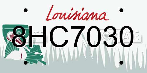8HC7030 Louisiana License Plate