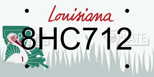 8HC712 Louisiana License Plate