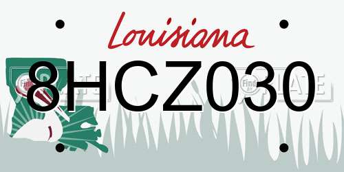 8HCZ030 Louisiana License Plate