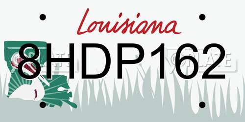 8HDP162 Louisiana License Plate