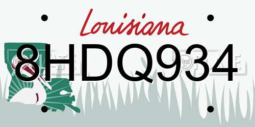 8HDQ934 Louisiana License Plate