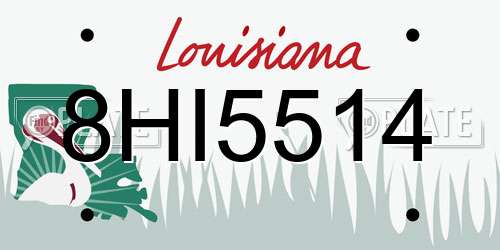 8HI5514 Louisiana License Plate