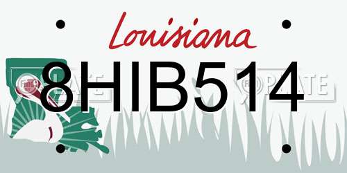 8HIB514 Louisiana License Plate